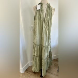 NWT Zara Green Summer beach Maxi Dress